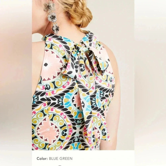 NWT new Anthropologie Serena halter maxi dress Nicole miller 10p 10 circle green - Picture 15 of 15